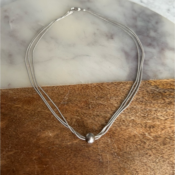 Sterling silver necklace, modern and simple - Picture 2 of 4